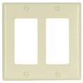 Cooper Wiring Eaton Wiring Devices Wallplate, 4-1/2 in L, 4.56 in W, 2 -Gang, Thermoset, Light Almond, High-Gloss 2152LA-BOX